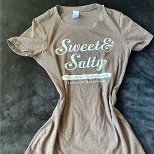Y2K Sweet & Salty Baby Tee Brown Graphic Fitted Tee Coastal Girl